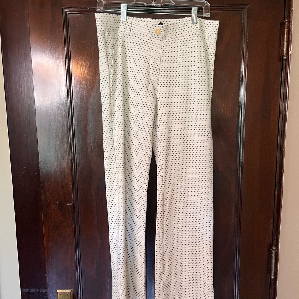 Betabrand White Houndstooth Check Stretch Boot Cut Dress Pants